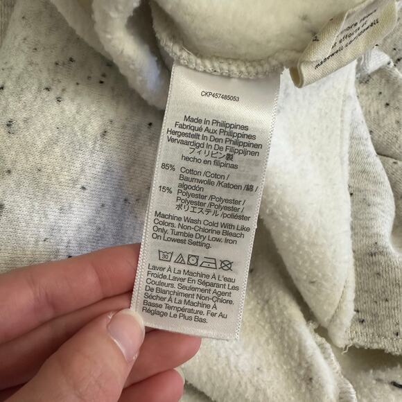 Madewell MWL Mock Neck Gray Speckled Fleece Sweatshirt Size Large - Picture 7 of 11